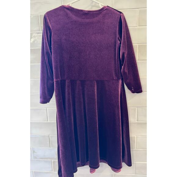 Harper Canyon Velour Burdundy with Sparkle Dress Girls Size Small - Picture 2 of 5